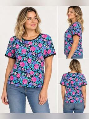 Isla Vintage 90s Floral T-Shirt Women’s Medium NWT